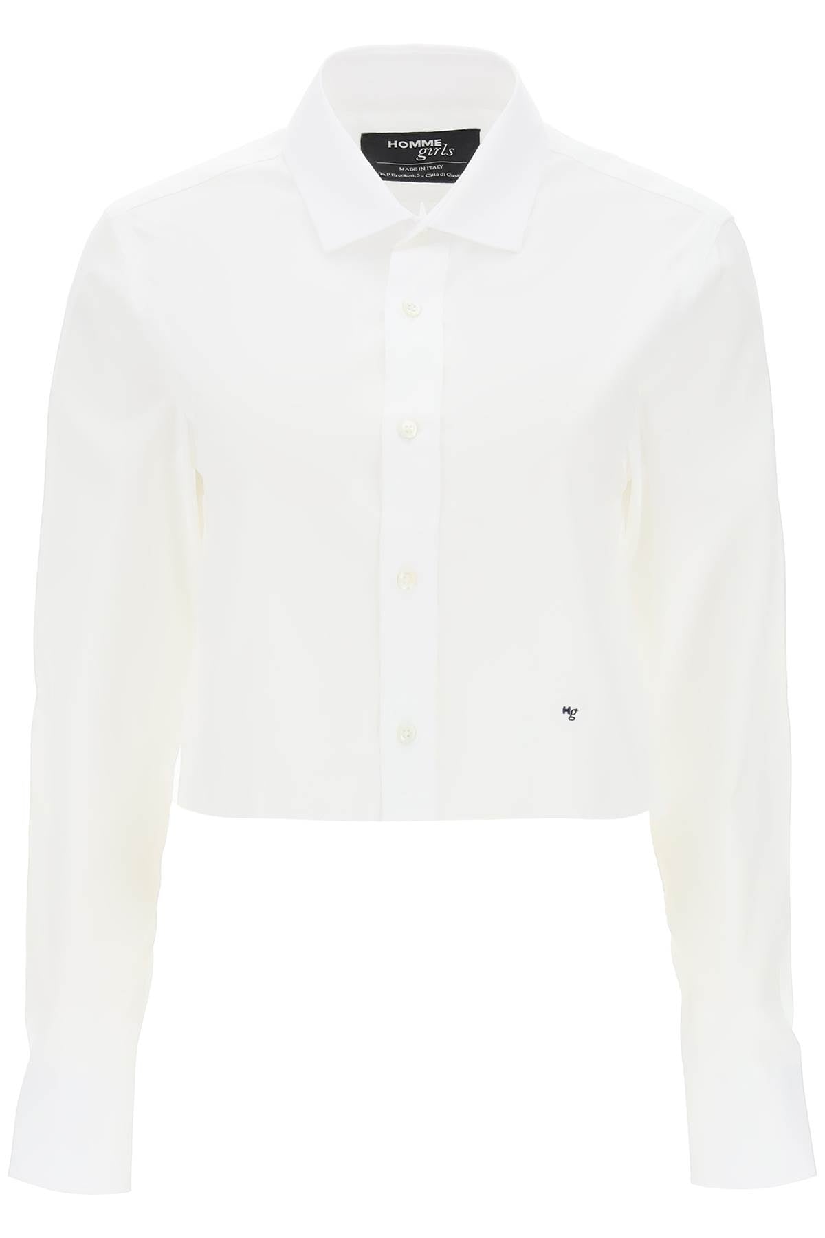 Homme Girls cotton twill cropped shirt Topwear Homme Girls