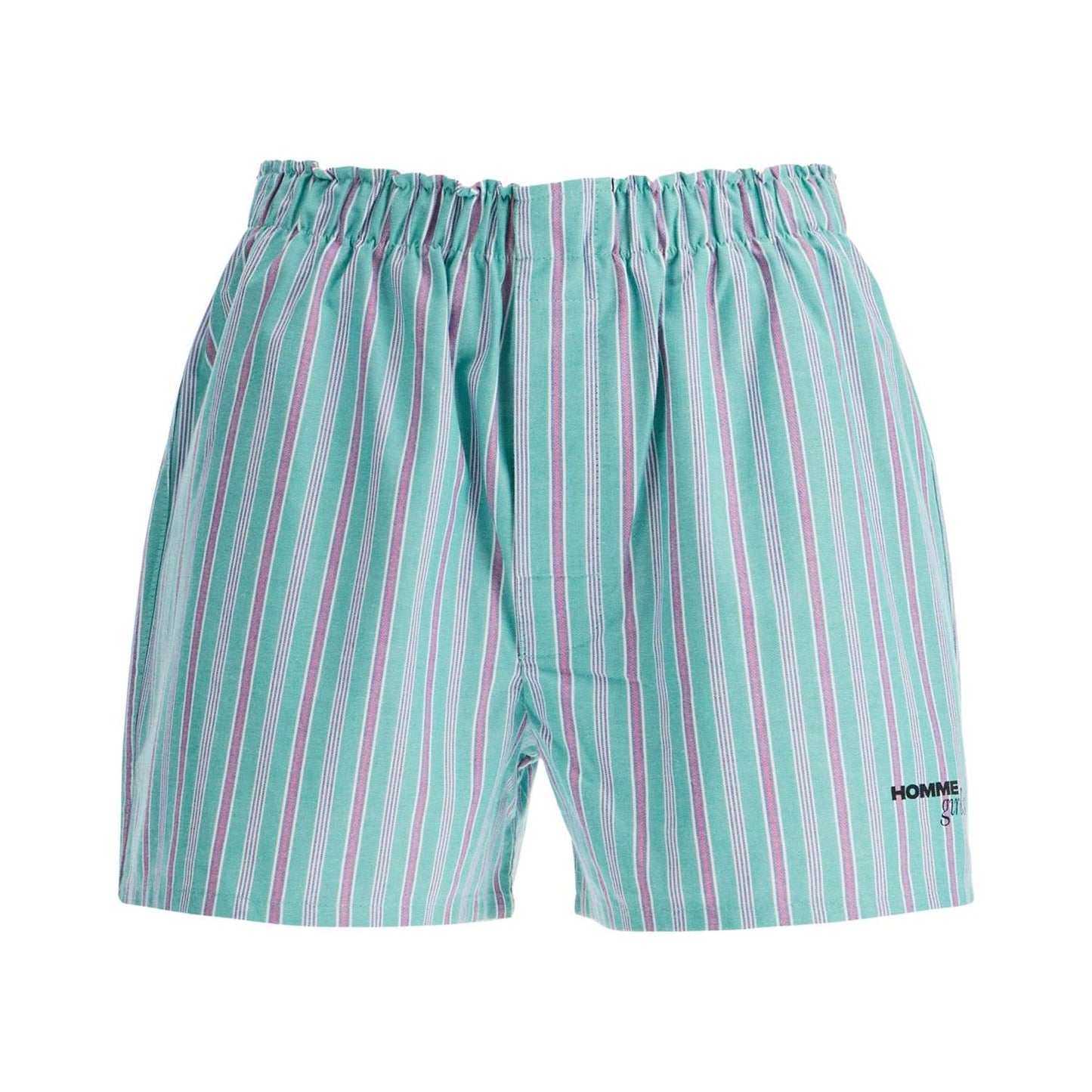 Homme Girls striped oxford shorts for men and Short trousers Homme Girls