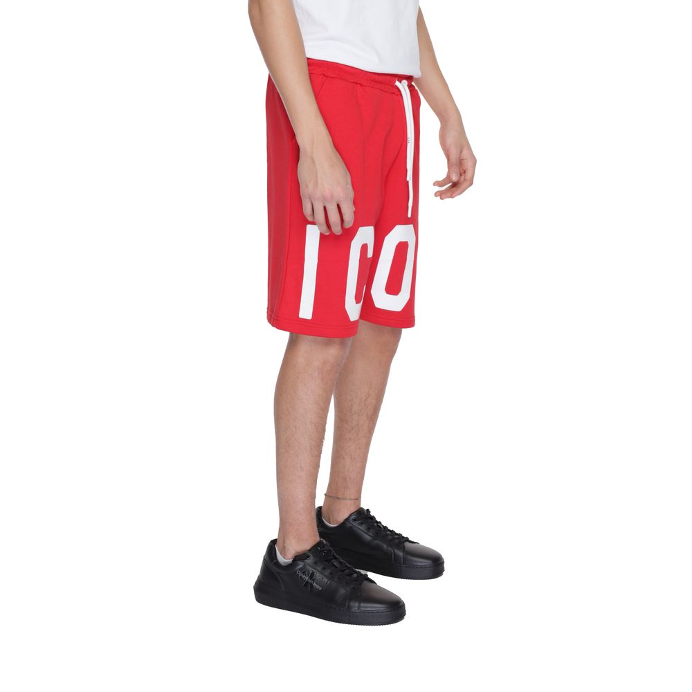 Icon Red Cotton Bermuda Shorts Icon