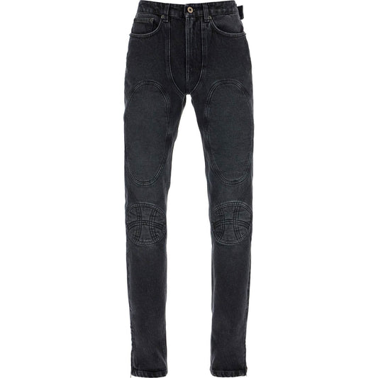 JEAN PAUL GAULTIER jeans with padded inlays and lace-up