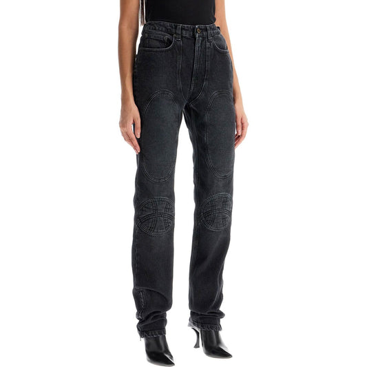 JEAN PAUL GAULTIER jeans with padded inlays and lace-up