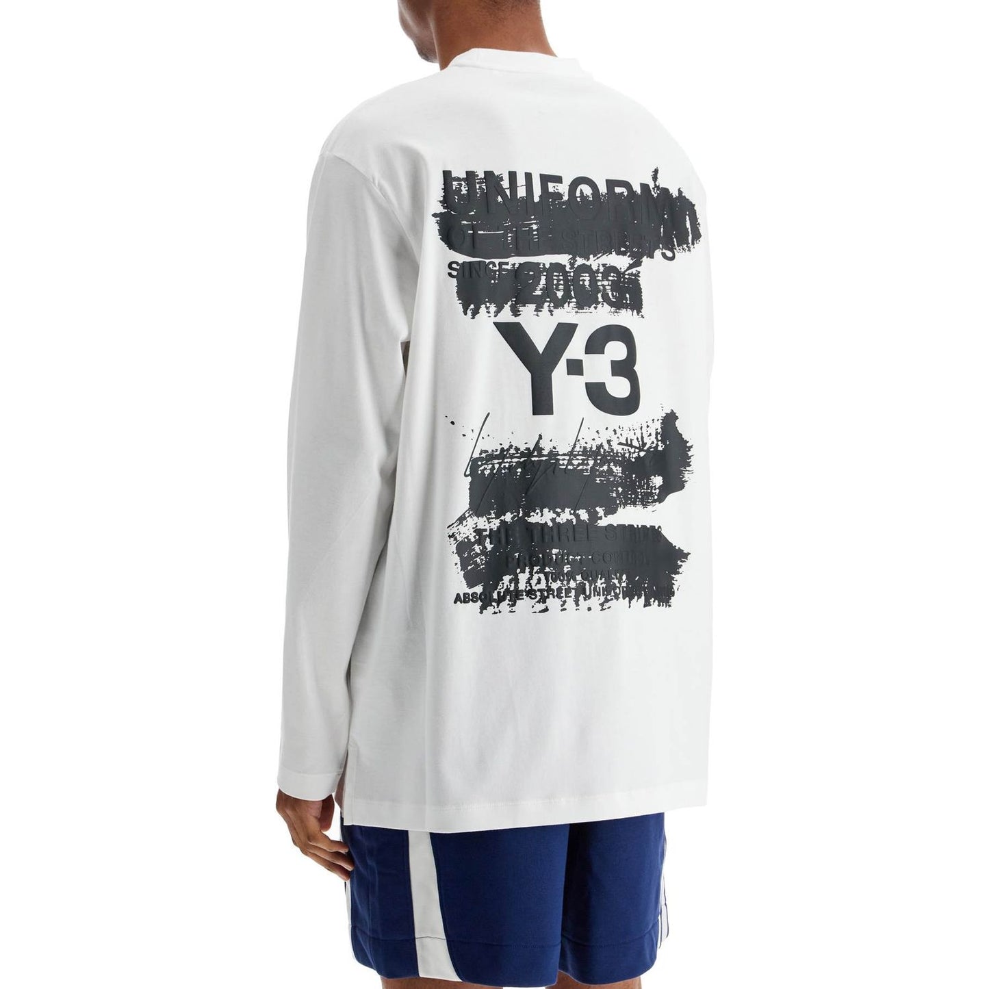 Y-3 white cotton t-shirt with graphic print Topwear Y-3