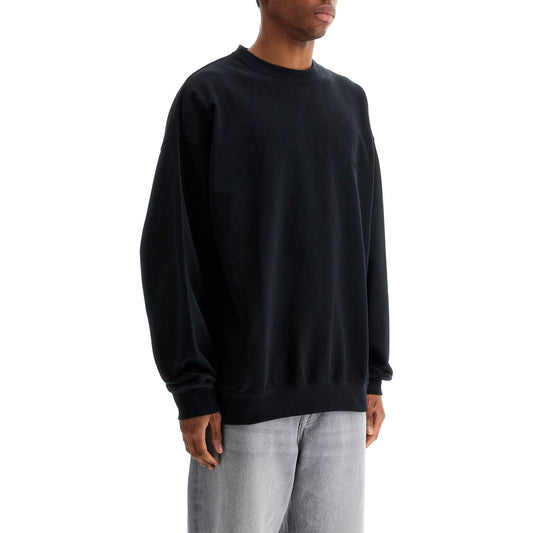 Y-3 black cotton crewneck sweatshirt with tone-on-tone logo Topwear Y-3