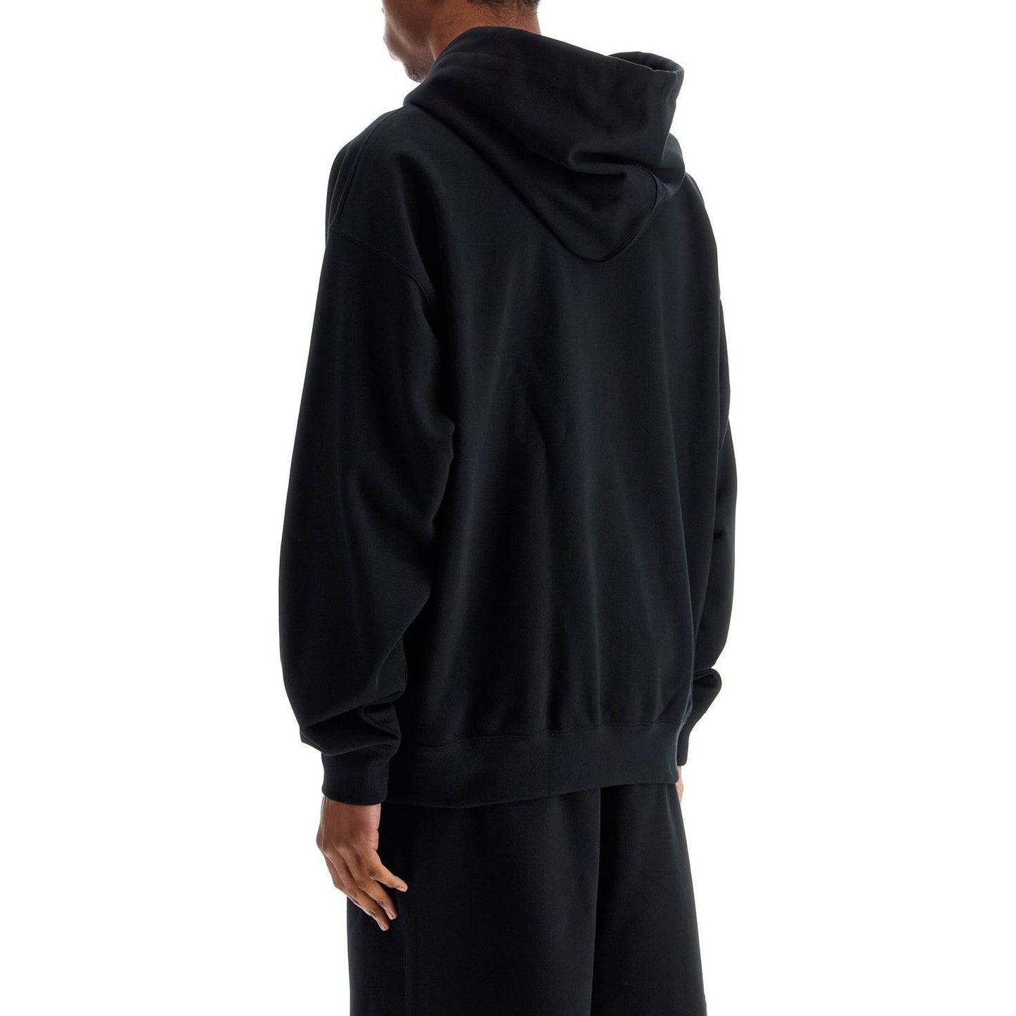 Y-3 men's black hoodie in recycled cotton and polyester Topwear Y-3