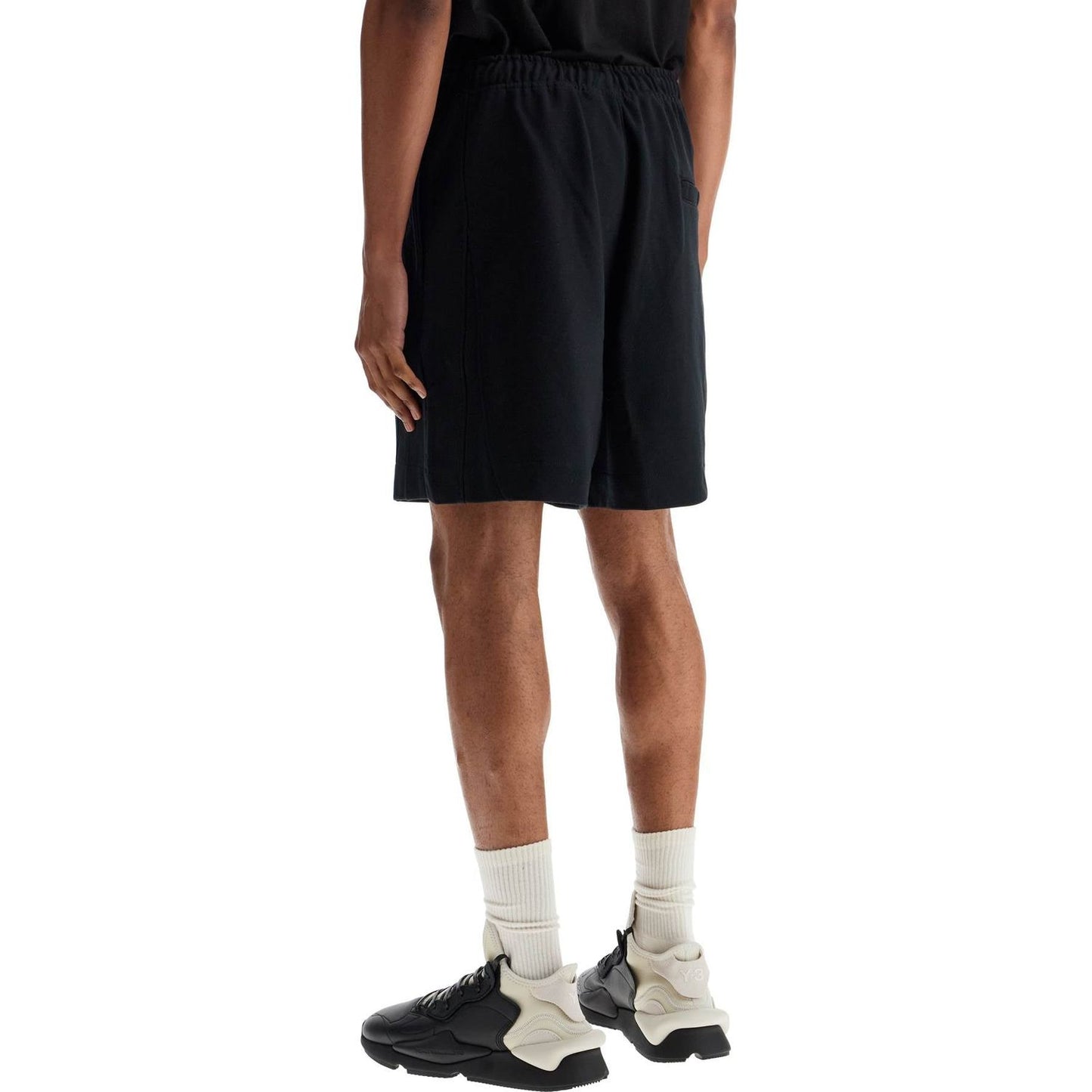 Y-3 black cotton shorts with white stripes Short trousers Y-3