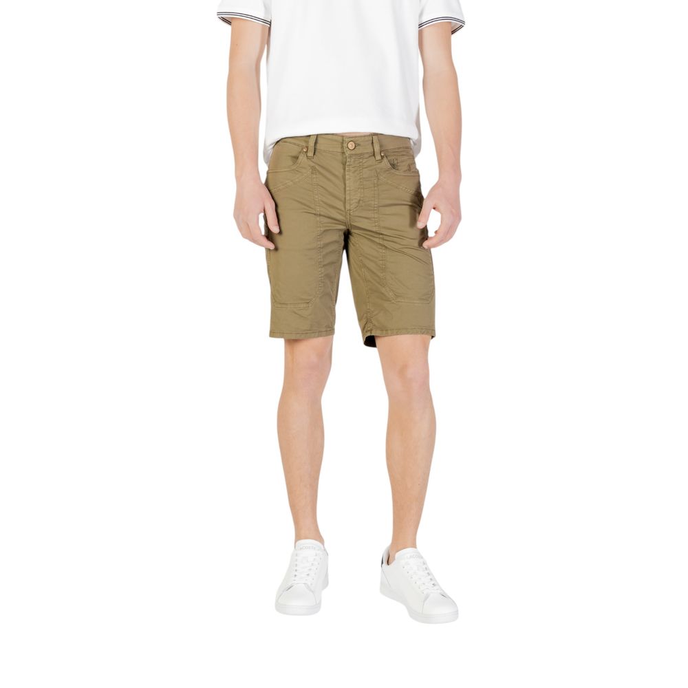 Jeckerson Green Cotton Bermuda Shorts