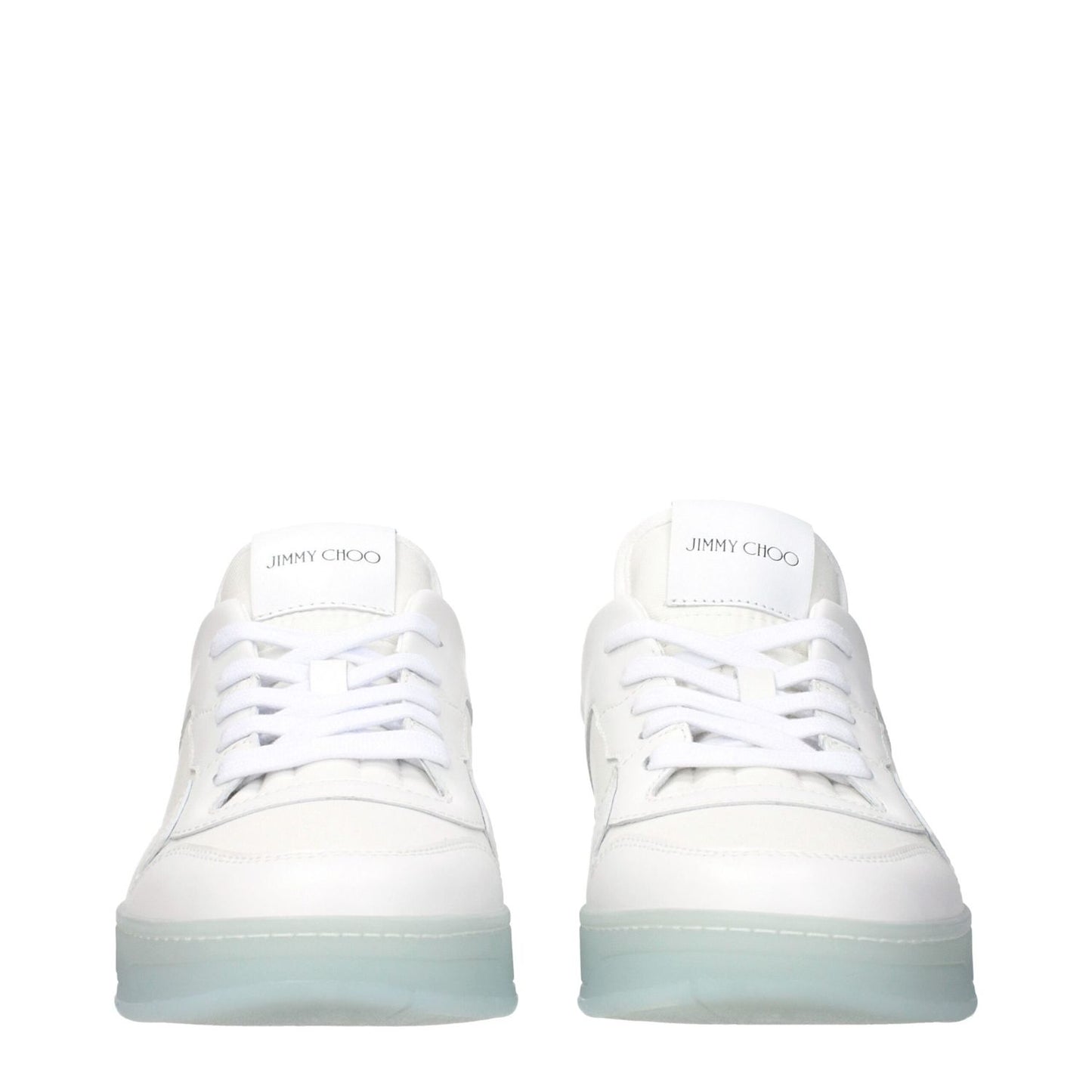Jimmy Choo White Leather Low Top Sneakers