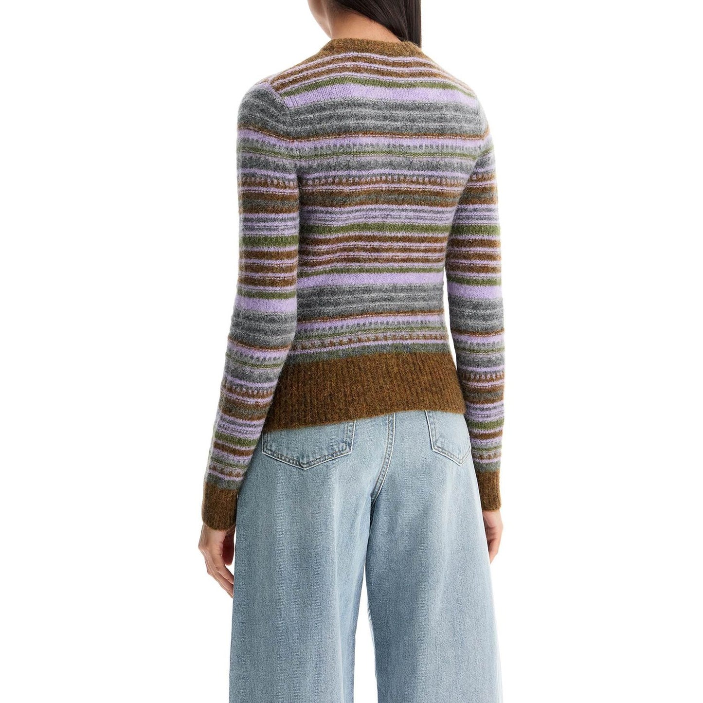 Ganni soft striped cardigan in merino wool Knitwear Ganni