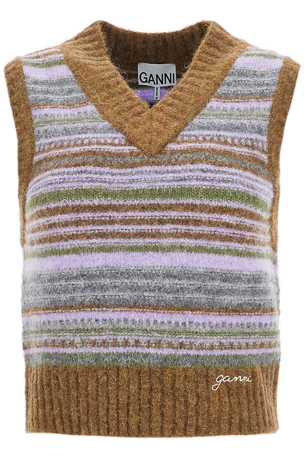 Ganni 'soft striped knit vest with a comfortable Knitwear Ganni