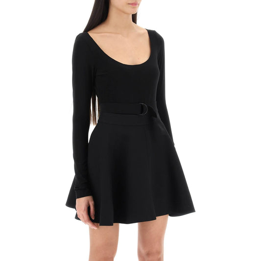 Norma Kamali belted long-sleeved bodysuit Topwear Norma Kamali