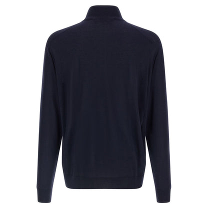 Kiton Blue Wool Cardigan