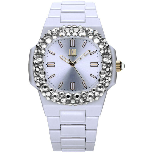 LIGHT TIME Mod. VELVET NAUTILUS - White Clear Strass WATCHES LIGHT TIME