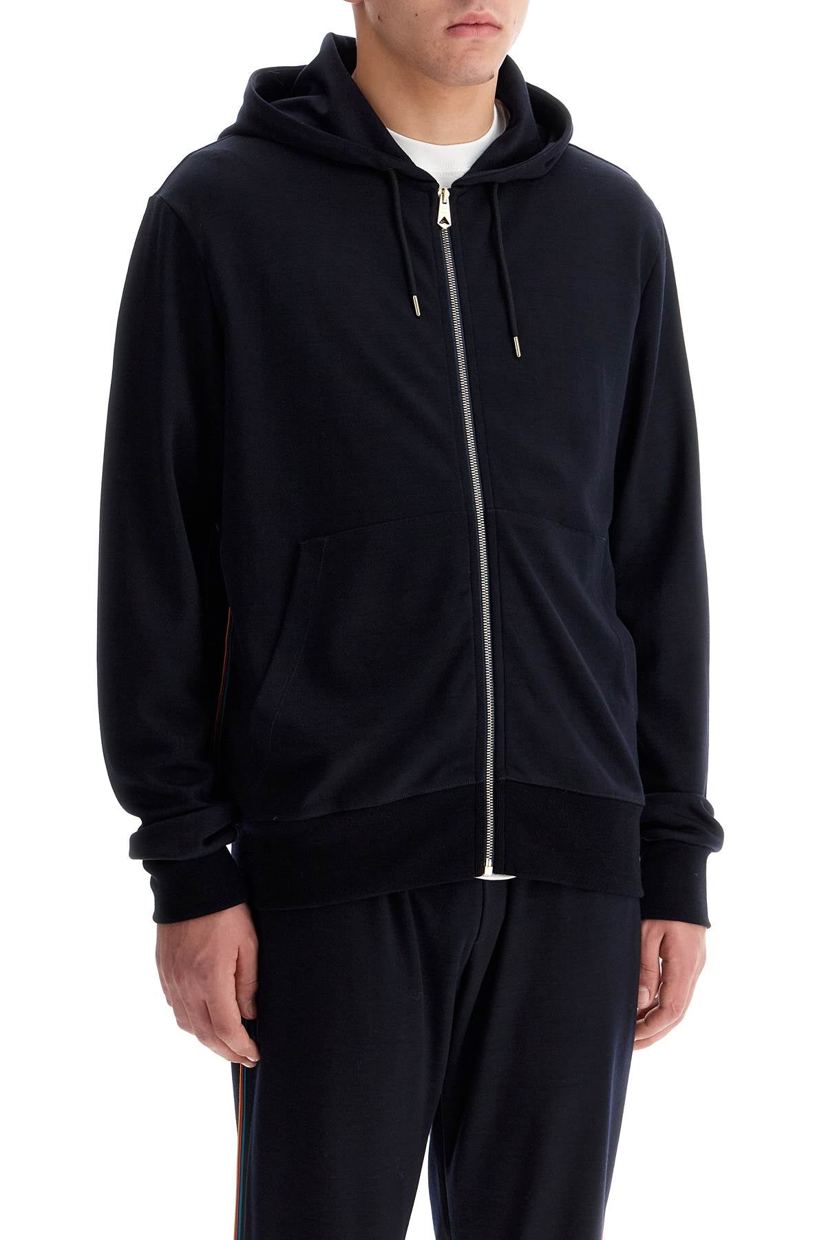 Paul Smith wool jersey zip-up sweatshirt with