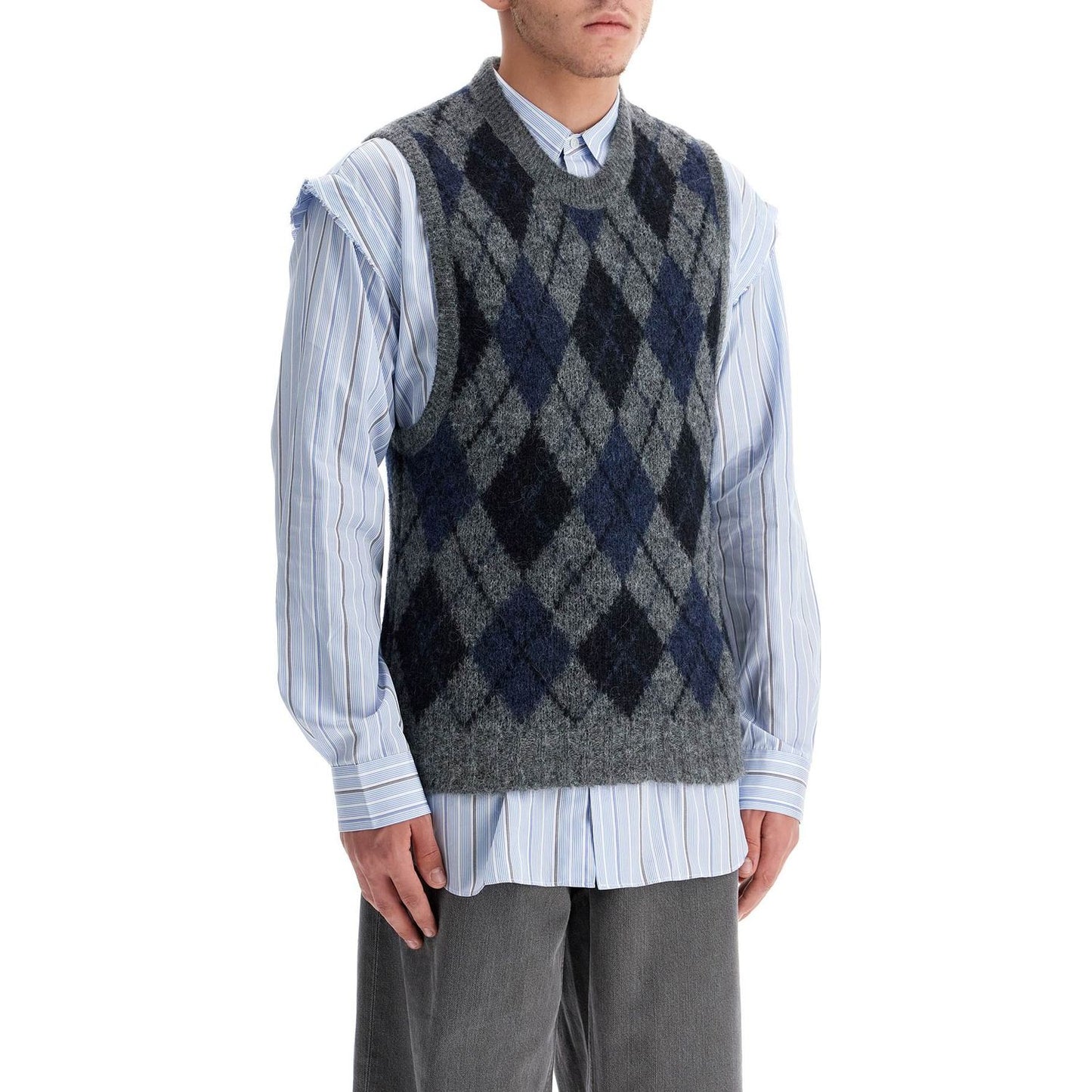 OUR LEGACY soft duke argyle formal knit vest