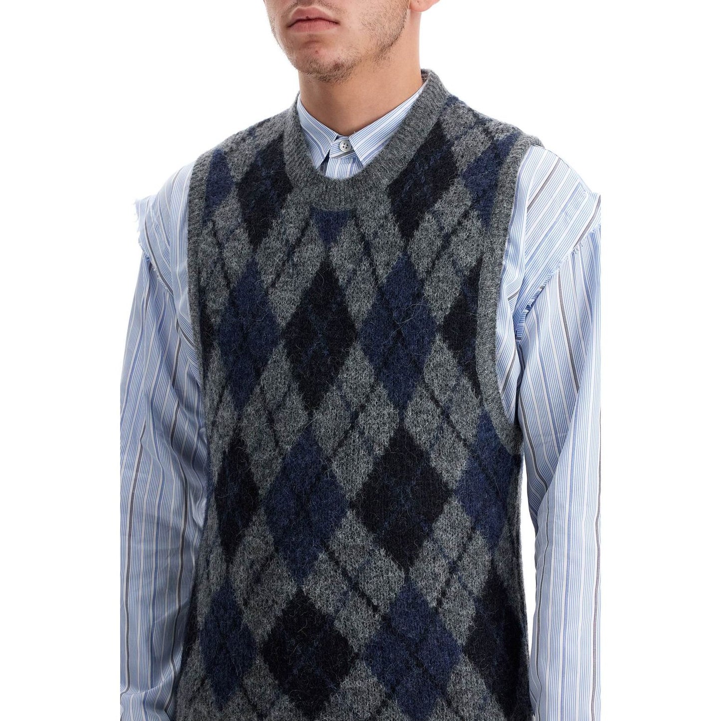 OUR LEGACY soft duke argyle formal knit vest