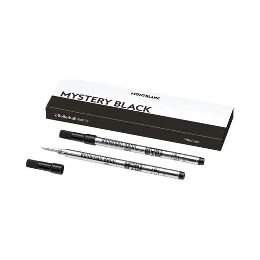 MONTBLANC Mod. MISTERY BLACK - REFILLS ROLLER BALL PEN - MEDIUM -2 PCS MONTBLANC