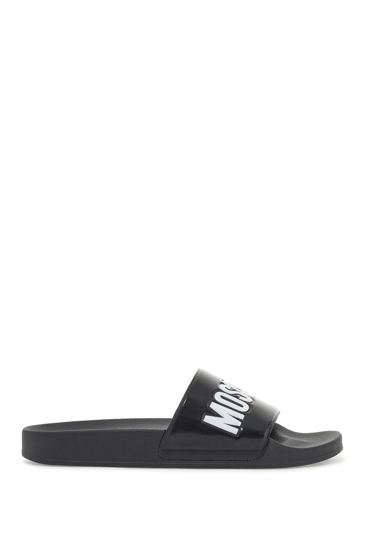 Moschino rubber slides with logo branding Sandals Moschino