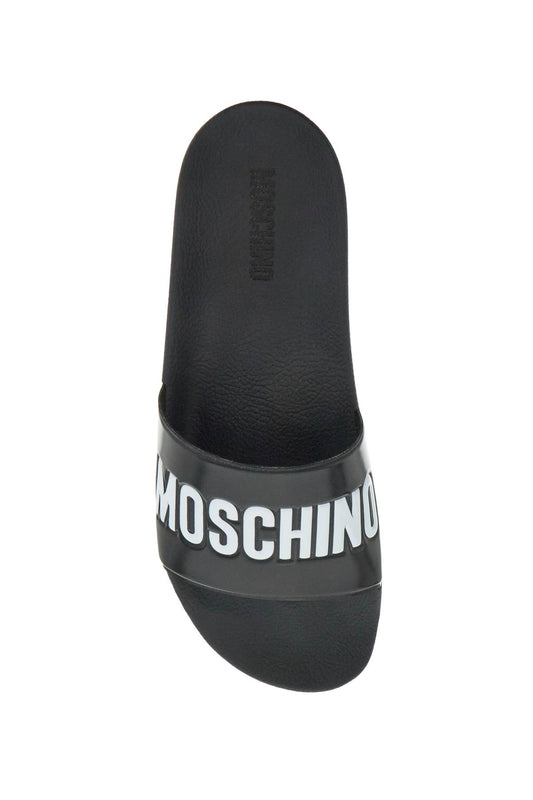 Moschino rubber slides with logo branding Sandals Moschino