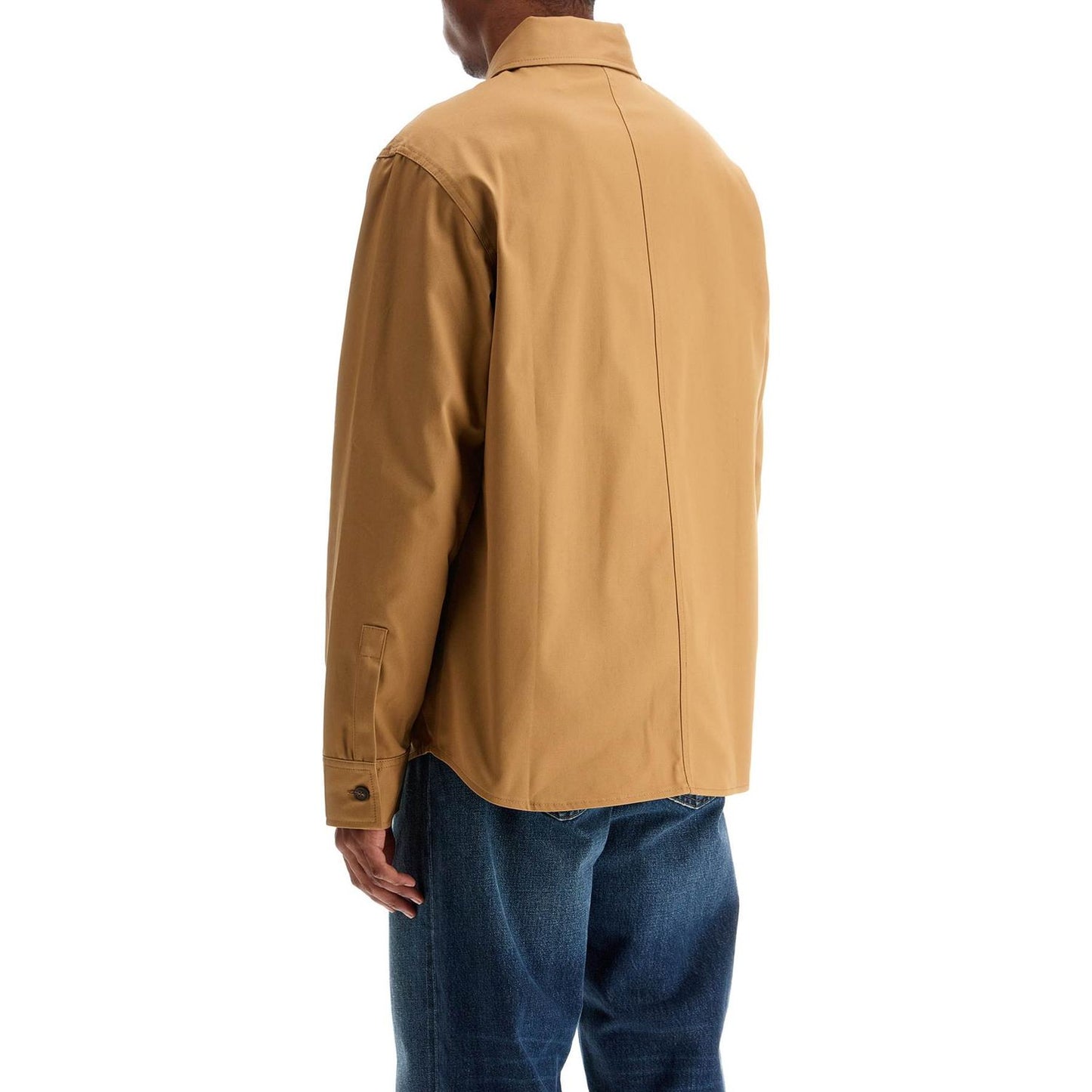 Maison Kitsune minimalist beige chino cotton shirt with buttons and applied pockets Shirts Maison Kitsune