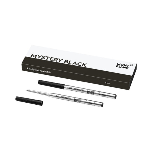 MONTBLANC Mod. MISTERY BLACK - BALLPOINT PEN REFILLS - FINE - 2 PCS LEATHER GOODS,Refill