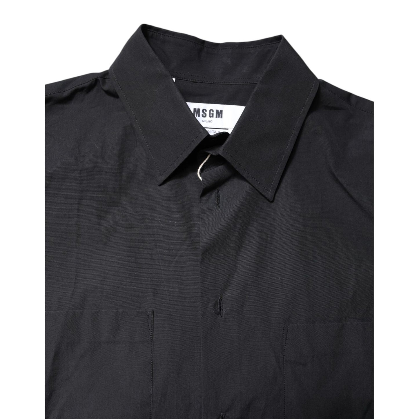 MSGM Black Printed Short Sleeves Collared Men Casual Shirt MSGM