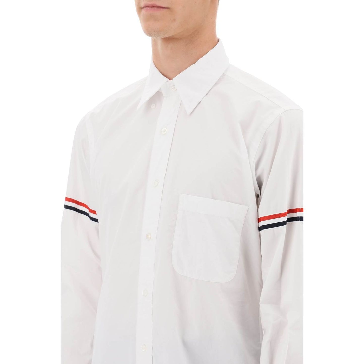 Thom Browne oxford button-down shirt with rwb armbands Shirts Thom Browne