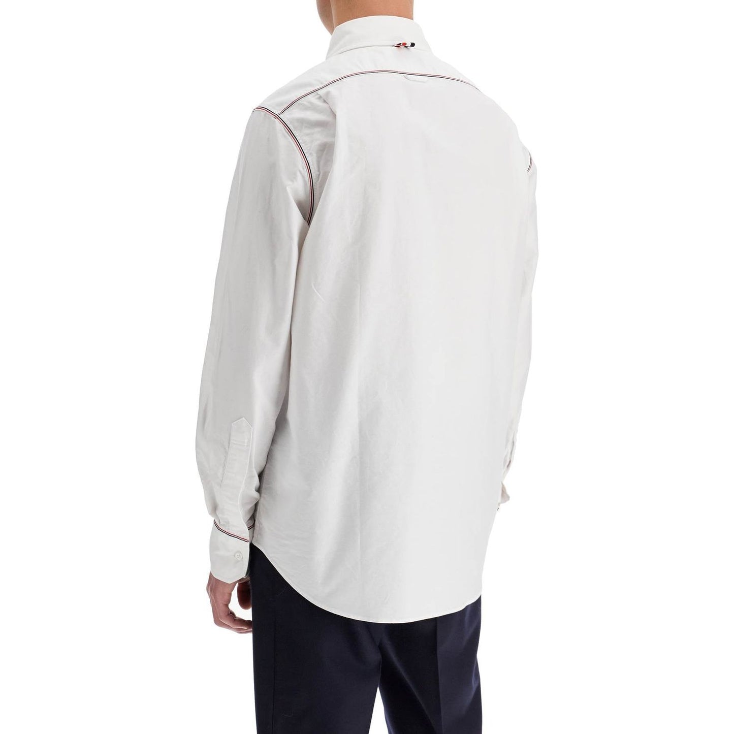 Thom Browne button-down shirt with gros-grain trim Shirts Thom Browne