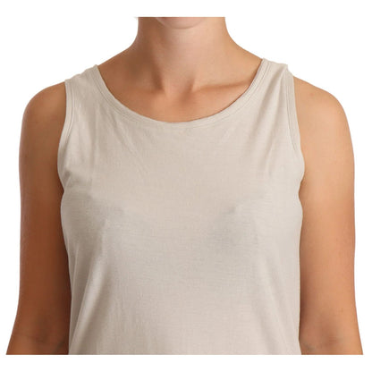 Max Mara Light Gray 100% Cotton Sleeveless Razor Back Tank Top