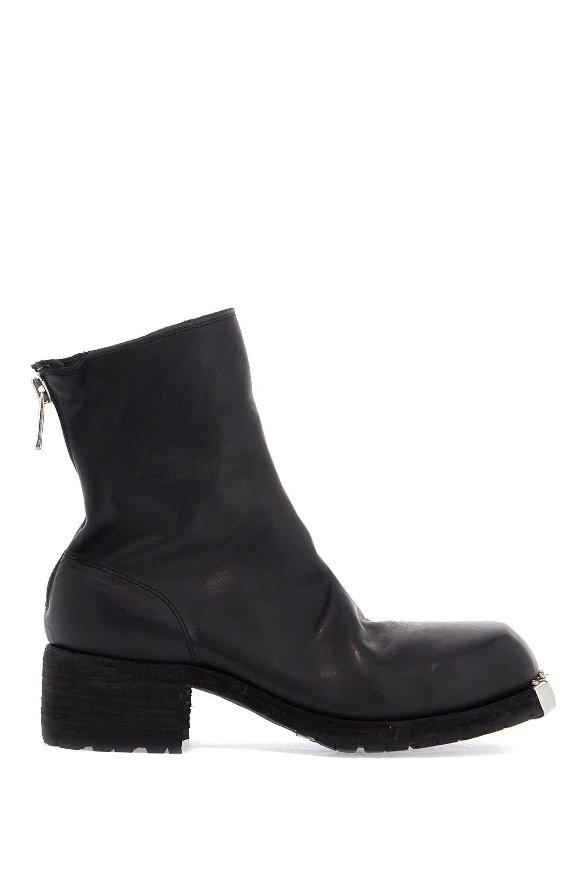 Guidi black horse leather boots with side zip and metal insert Boots Guidi