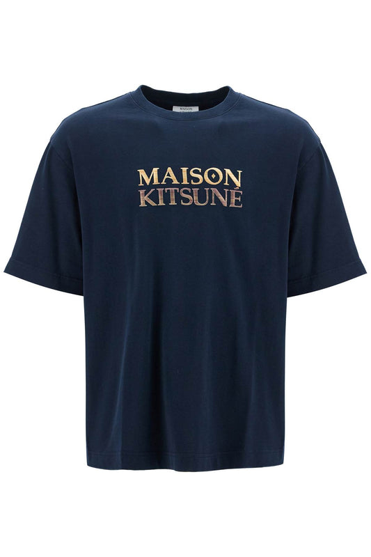 Maison Kitsune oversized t-shirt with gradient logo Topwear Maison Kitsune