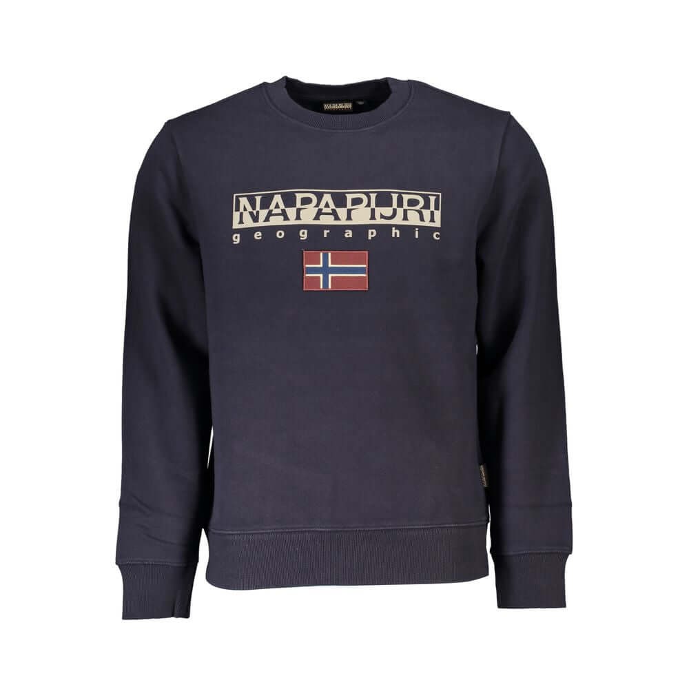 Napapijri Blue Cotton Men Sweatshirt