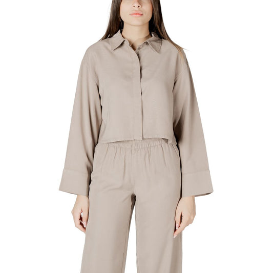 Only Beige Viscose Blouse Only