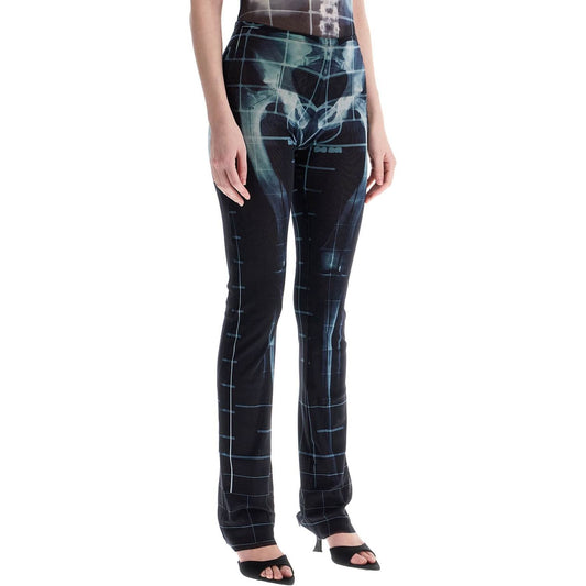 JEAN PAUL GAULTIER black polyamide pants with skeleton print Trousers JEAN PAUL GAULTIER