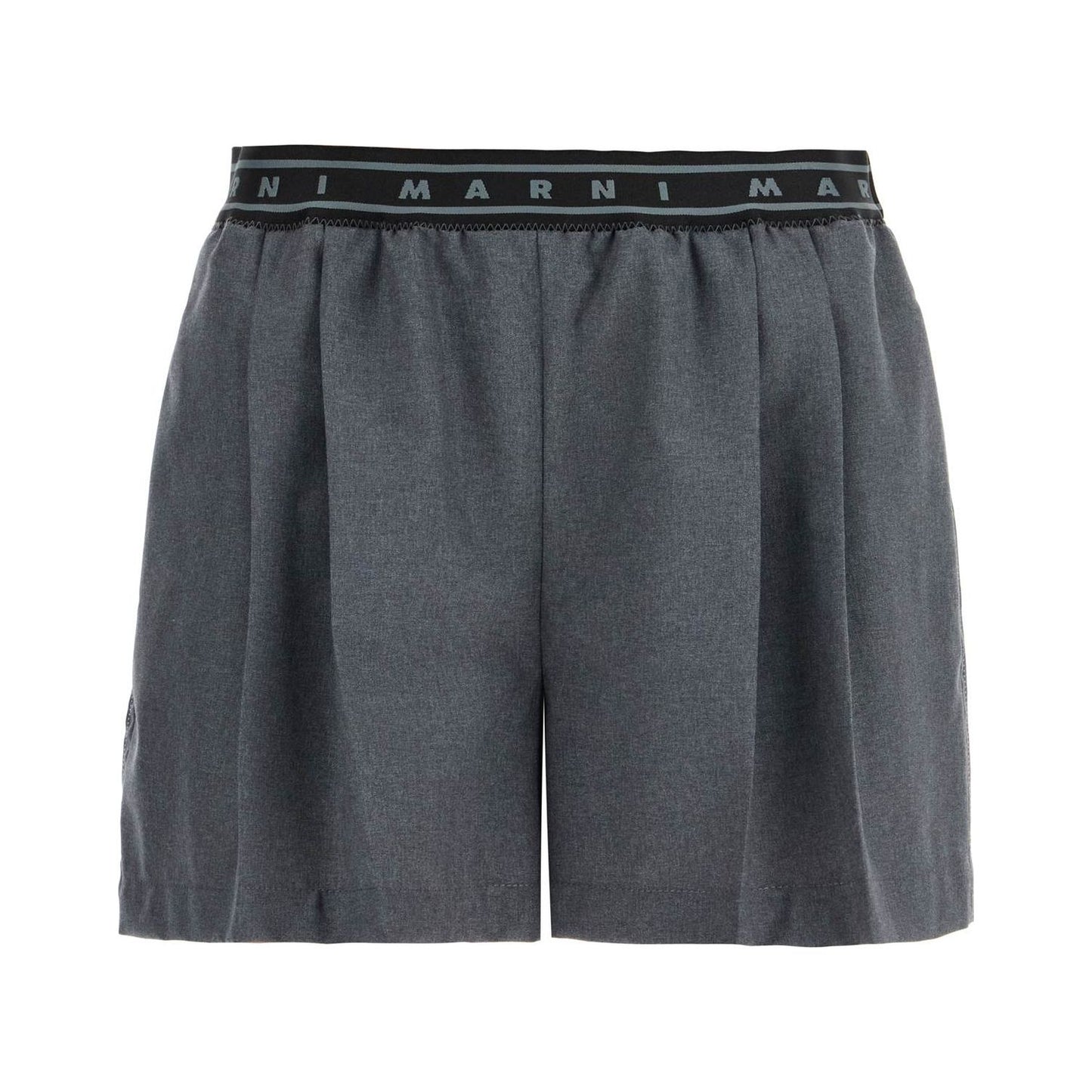 Marni pleated shorts with branded band Short trousers Marni