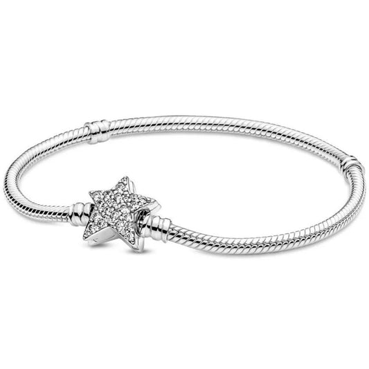 PANDORA Mod. ASYMMETRIC STAR CLASP SNAKE CHAIN BRACELET