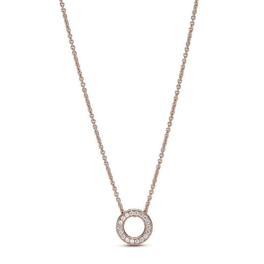 PANDORA Mod. SPARKLING PINK HEART COLLIER NECKLACE