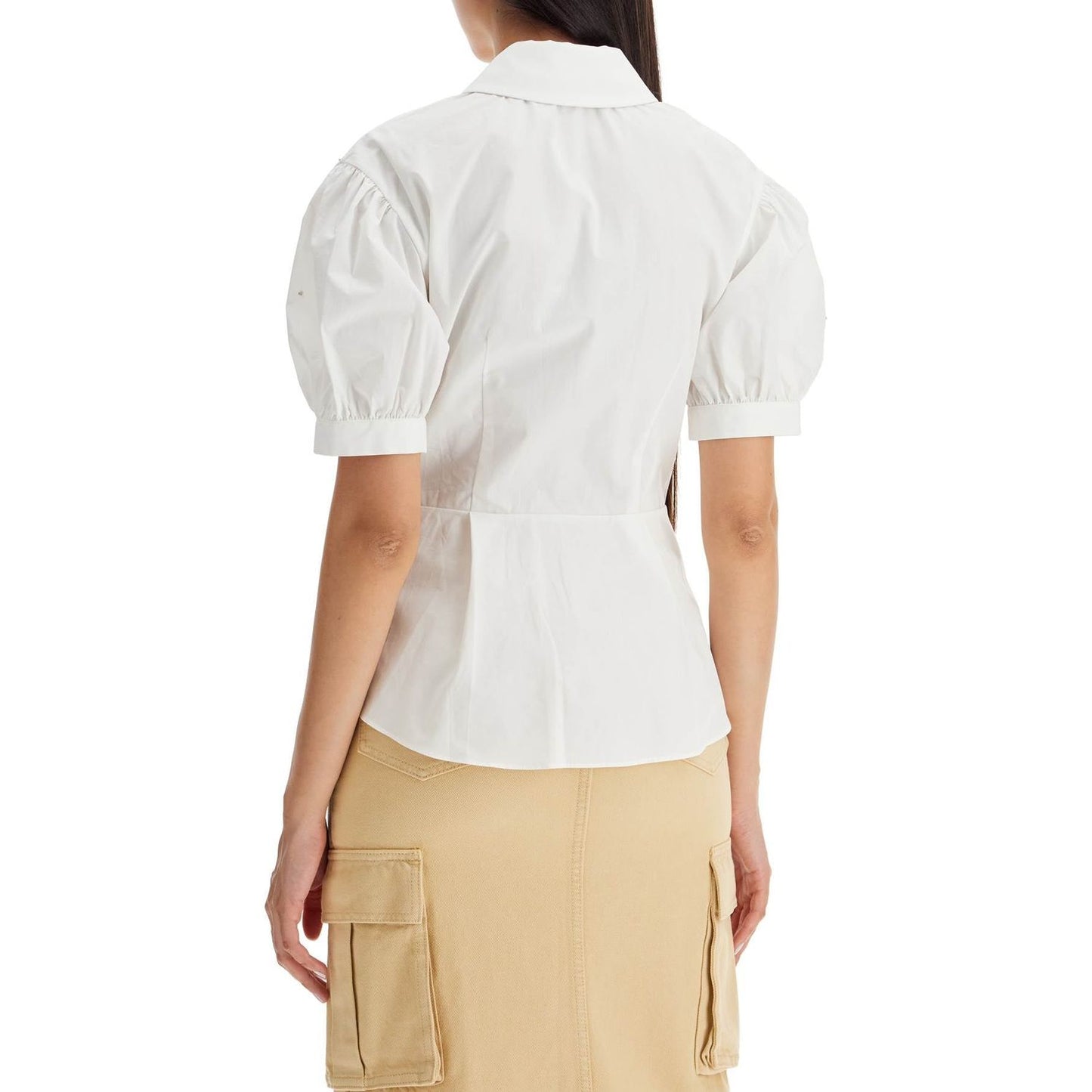 Self-Portrait Self Portrait fitted cotton shirt with tailored Topwear Self-Portrait