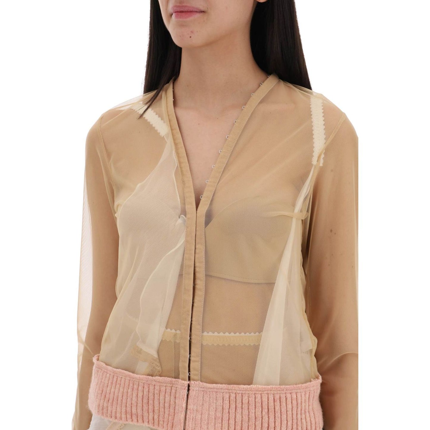 Dilara Findikoglu "transparent tulle top by public Topwear Dilara Findikoglu