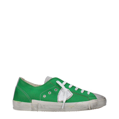 Philippe Model Green Leather Low Top Sneakers