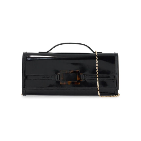 Roger Vivier brushed leather belle vivier clutch bag