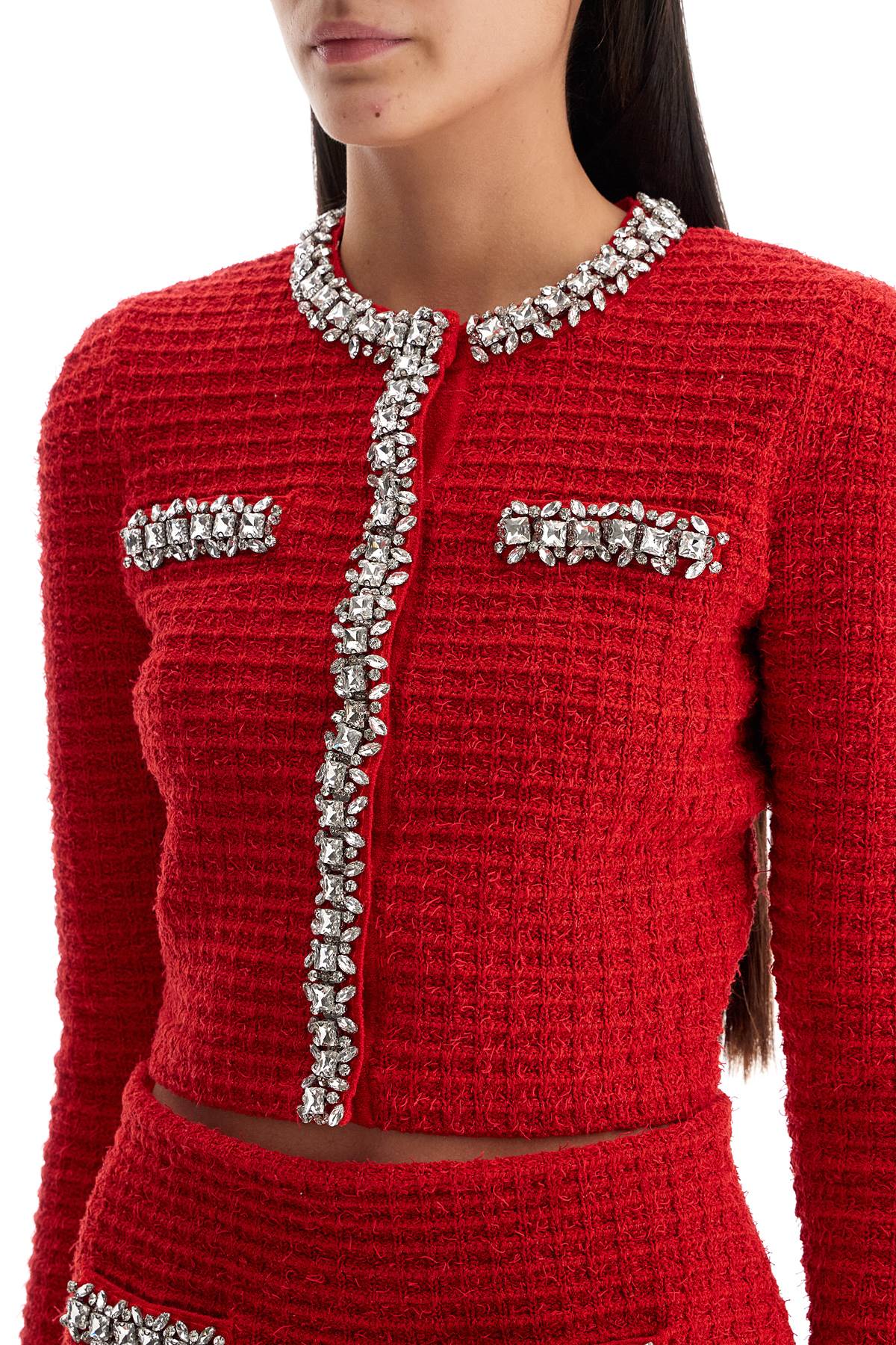 Self-Portrait Self Portrait short cardigan with crystals Knitwear Self-Portrait