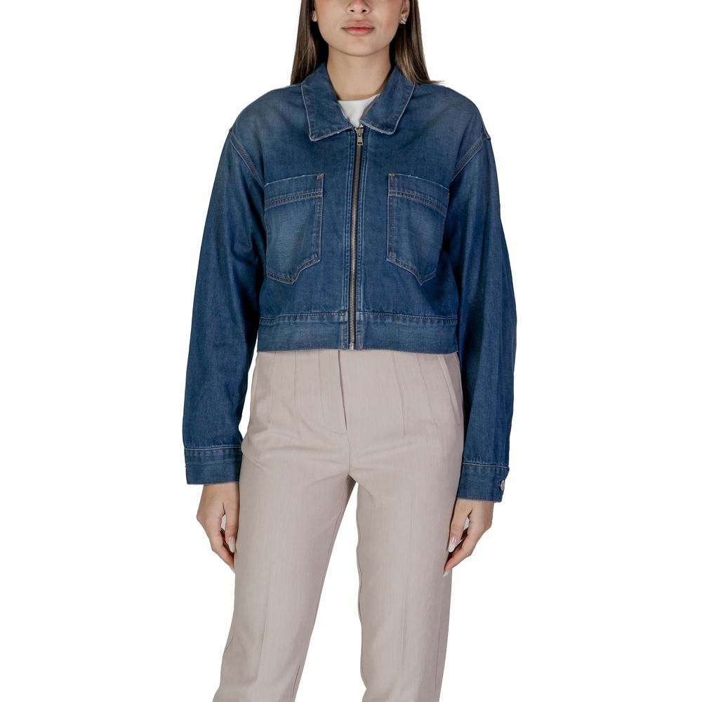 Replay Blue Cotton Denim Jacket Replay