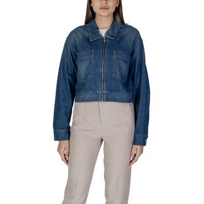 Replay Blue Cotton Denim Jacket Replay