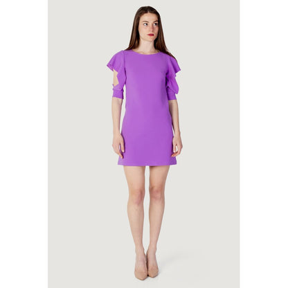 Rinascimento Purple Polyester Midi Dress Rinascimento