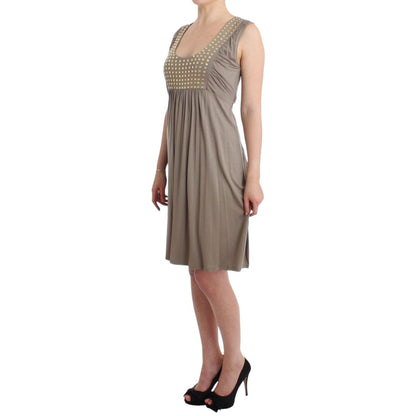 Roccobarocco Khaki studded sheath dress Roccobarocco