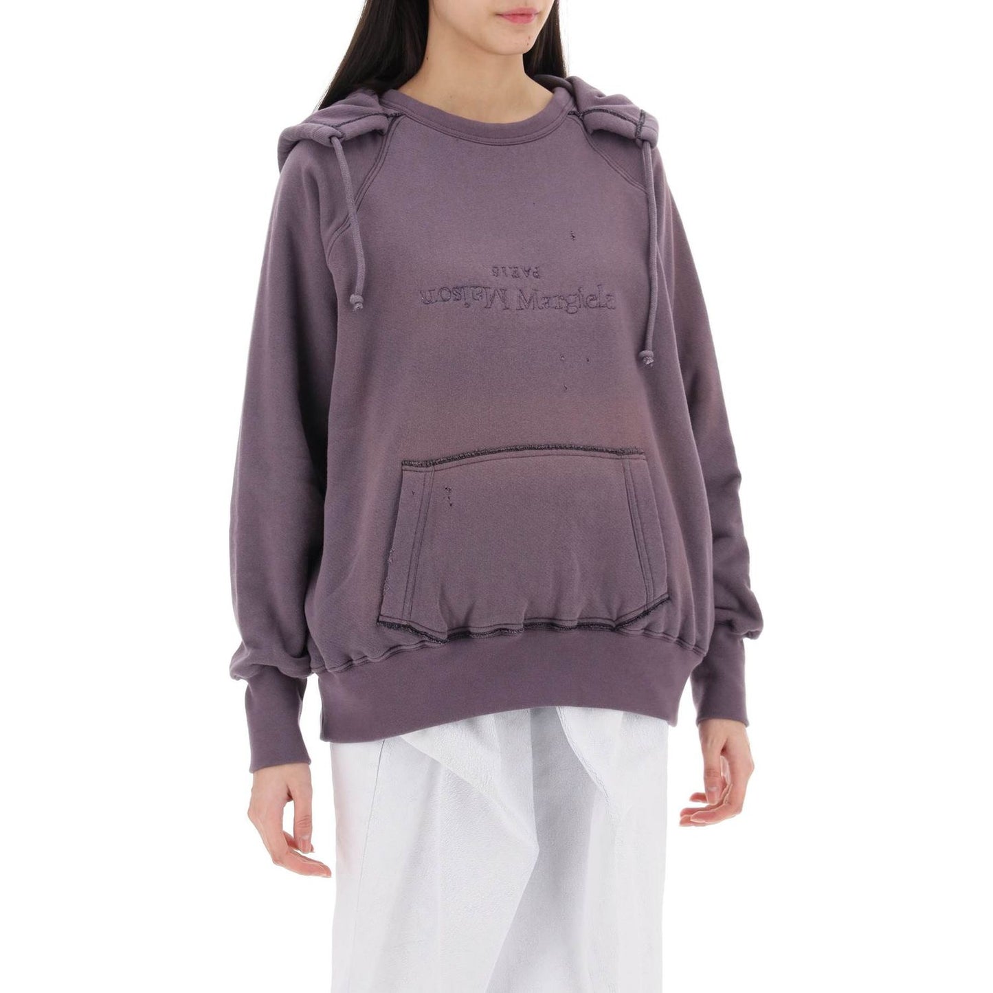 Maison Margiela hoodie with reverse logo and hood Topwear Maison Margiela