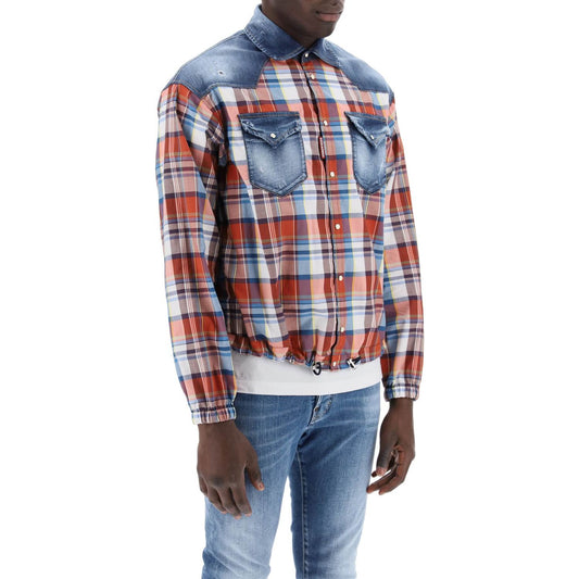 Dsquared2 plaid western shirt with denim inserts Shirts Dsquared2