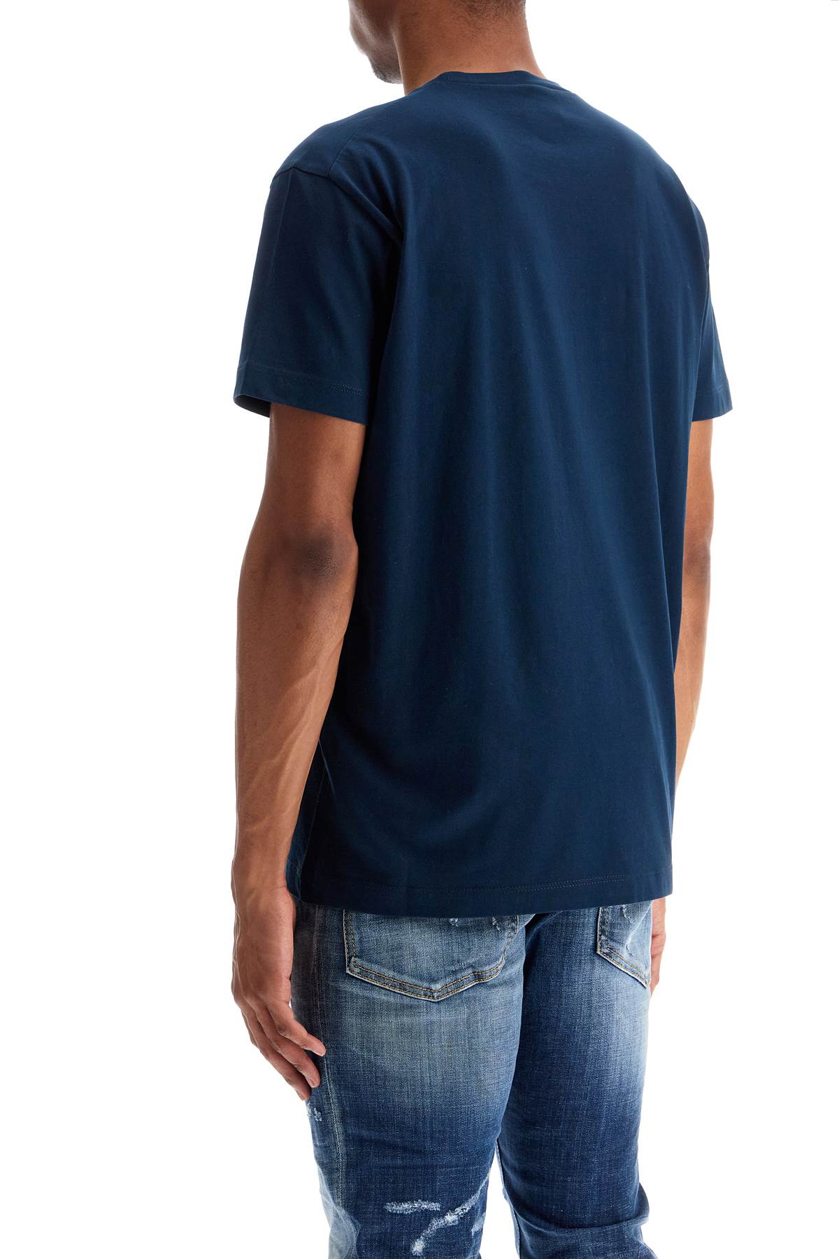 Dsquared2 t-shirt in cotone blu navy con scollo ampio Topwear Dsquared2