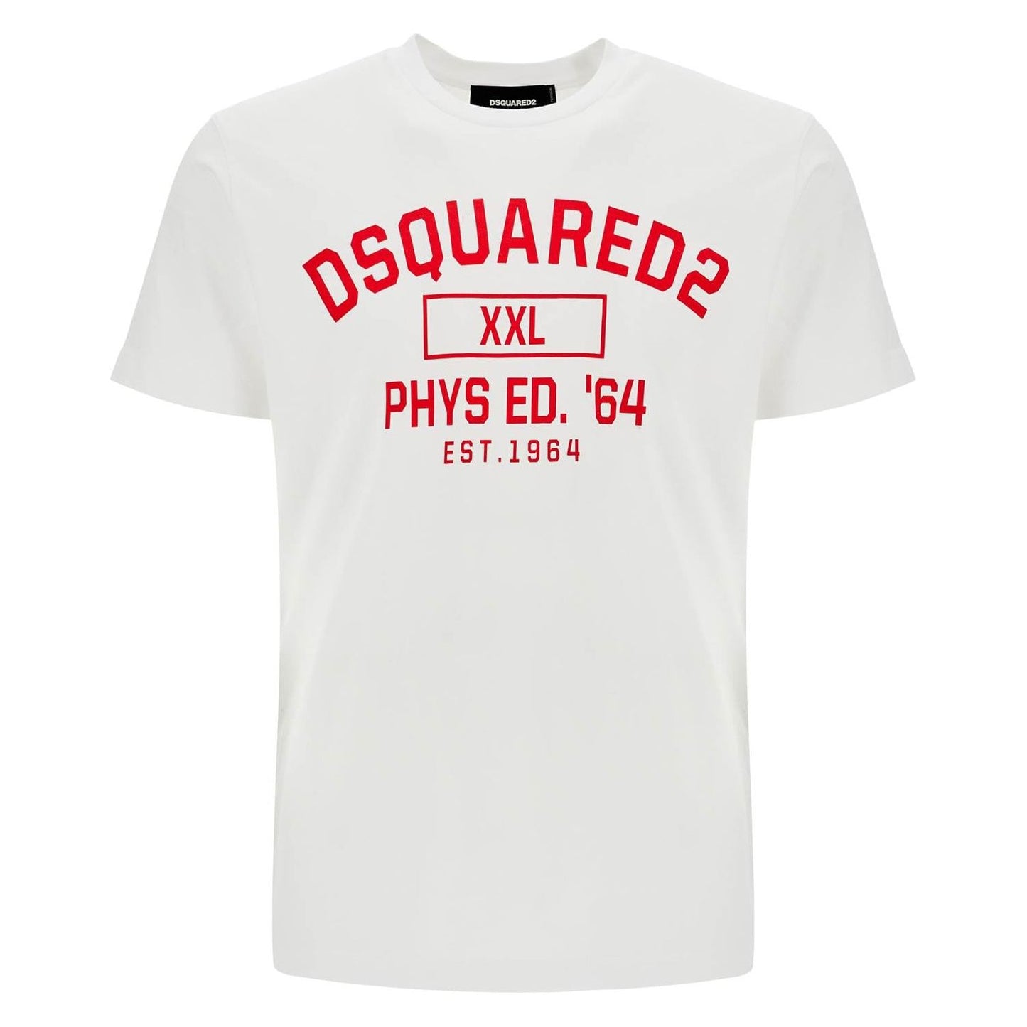 Dsquared2 white cotton t-shirt with phys ed. '64 logo Topwear Dsquared2