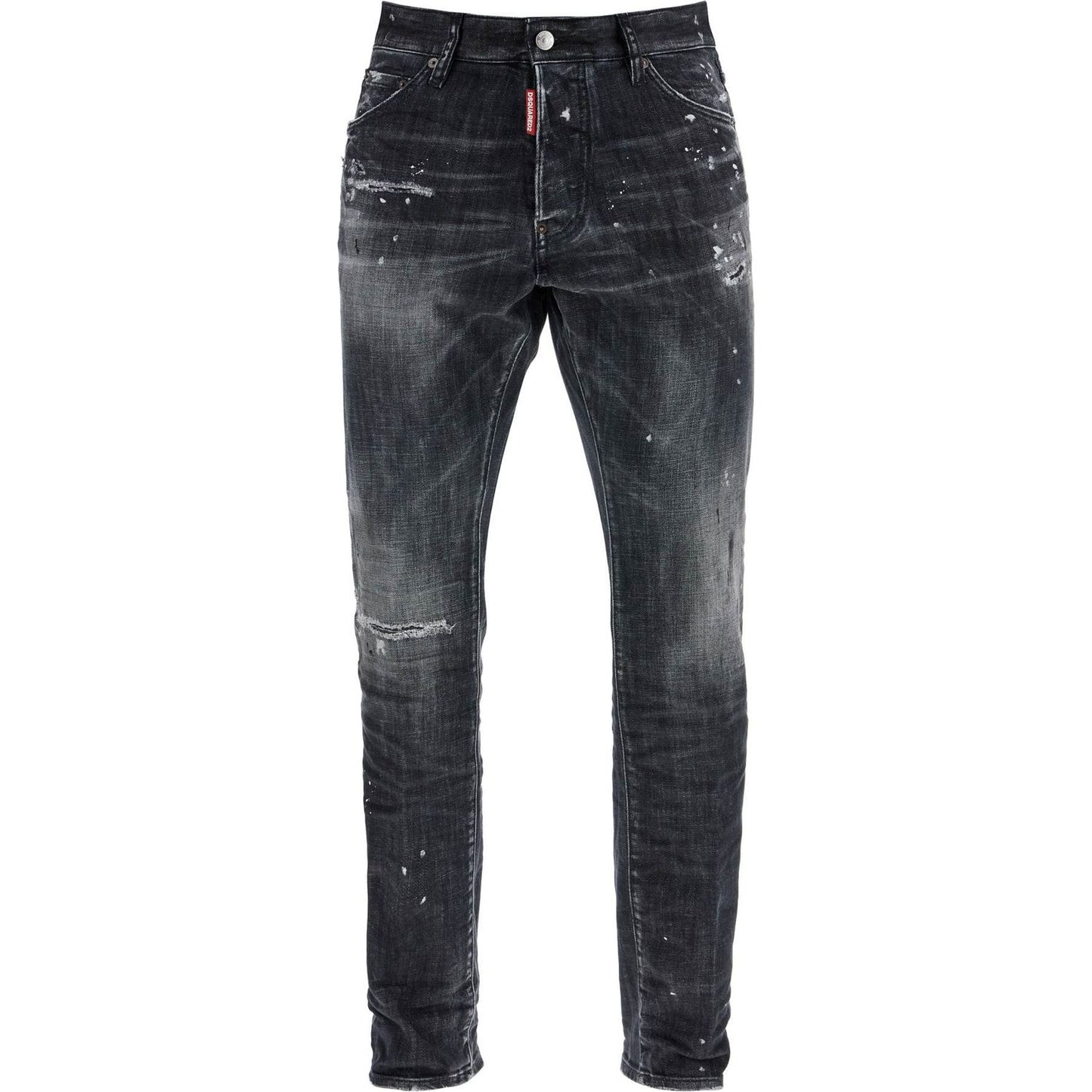 Dsquared2 black cotton jeans with white paint splatters Jeans Dsquared2